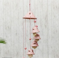 Handcrafted   Traditional 8 Bells  Pink Color  Ceramic Wind Chimes -   8 Bells, Pink, Ceramic, Pack of 1